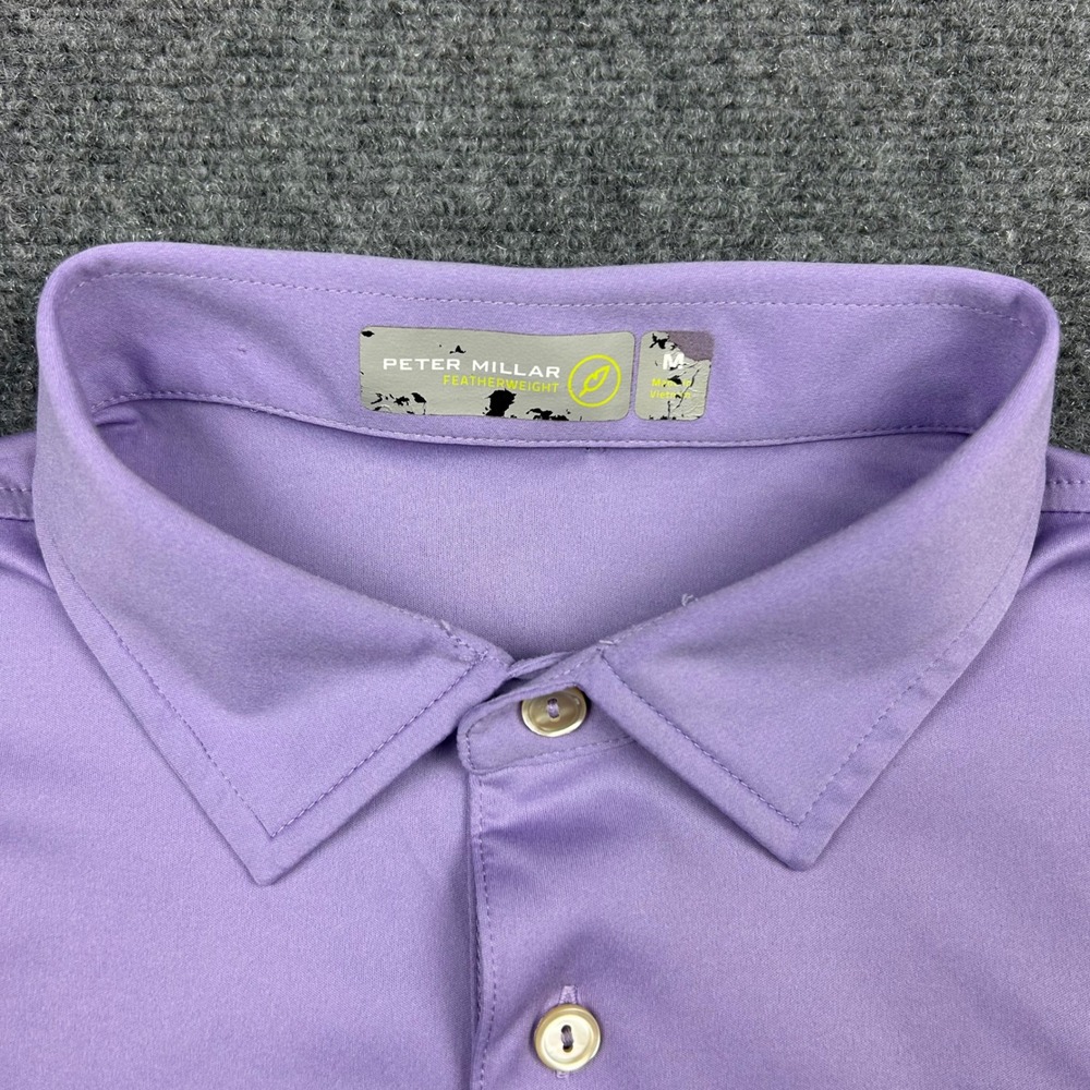 Peter Millar Polo Shirt Mens M Purple Featherweight Broadmoor Golf Club - Picture 5 of 12